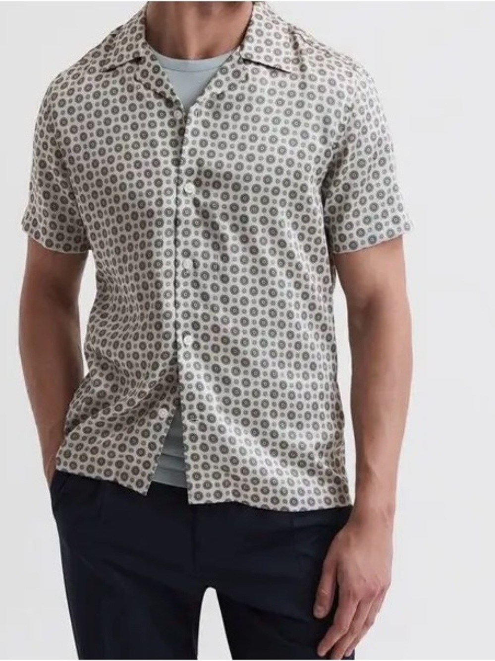 Cactus Man Ricky Singh Printed Cuban Collar Shirt — Men’s L